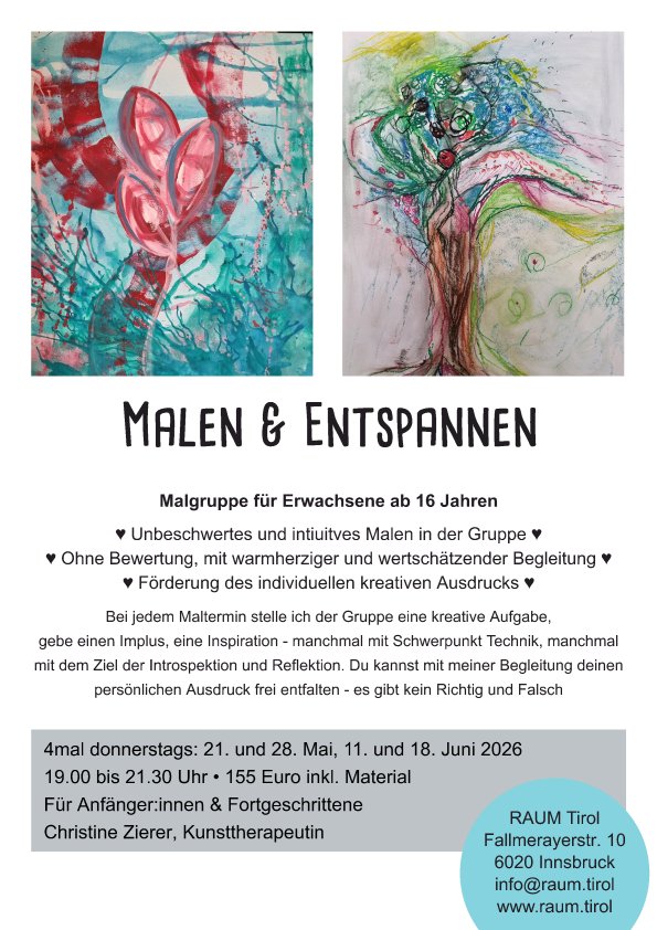 Malraum Tirol Malgruppen Sistrans Innsbruck Intuitiv Malen Kunsttherapie